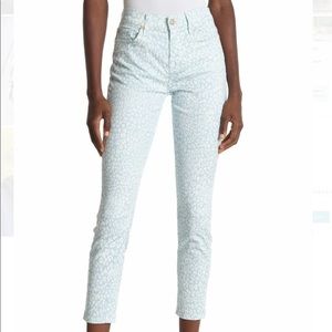 7 for All Mankind Leopard Print Ankle Skinny Jeans